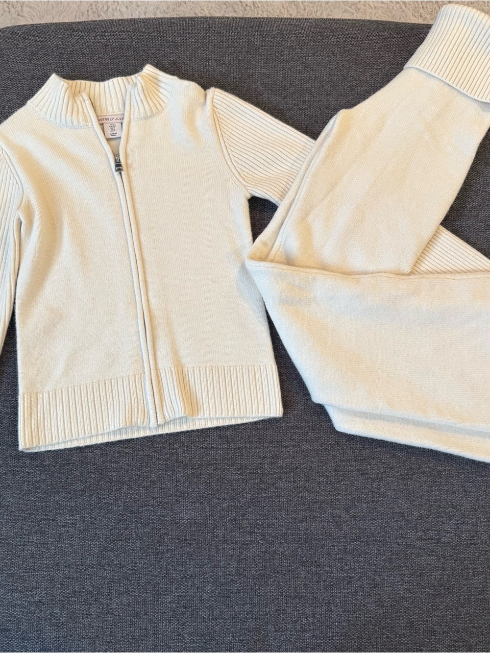 Sincerely Jules Cream Zip Knit Cardigan